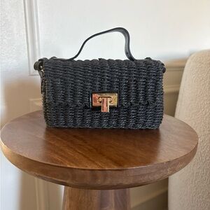 Black Woven Handbag